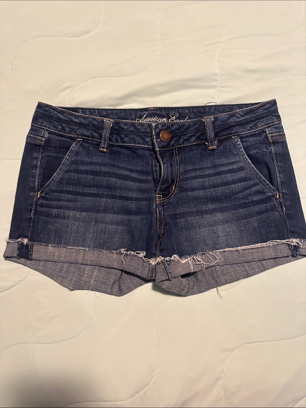 American Eagle Outfitters Navy Blue Denim Cutoff Shorts
